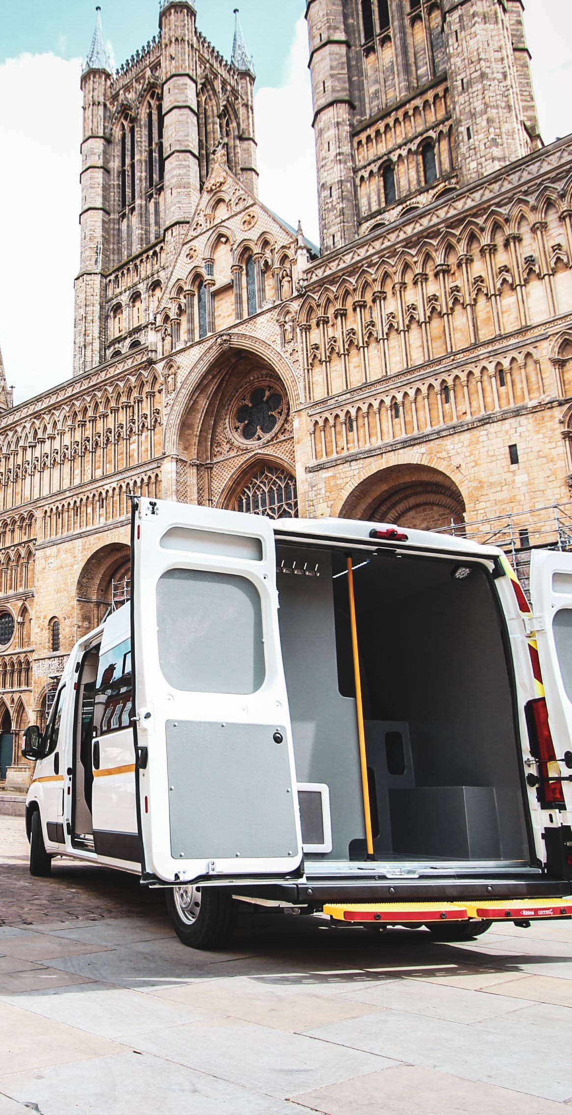 Welfare van conversion by Dack, photographed near Lincoln Cathedral